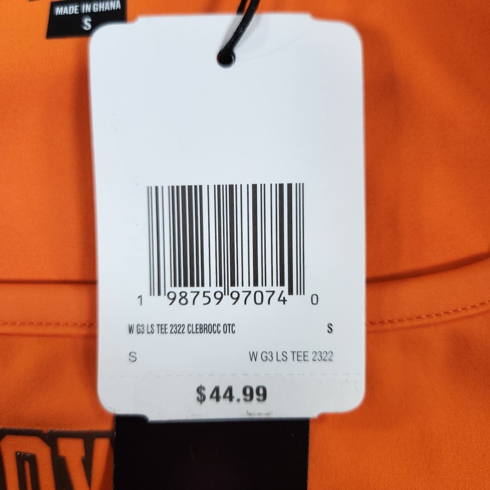 New Era Women's S Orange Long Sleeve Crop Top Cleveland Browns NFL Football NWT - Picture 5 of 10